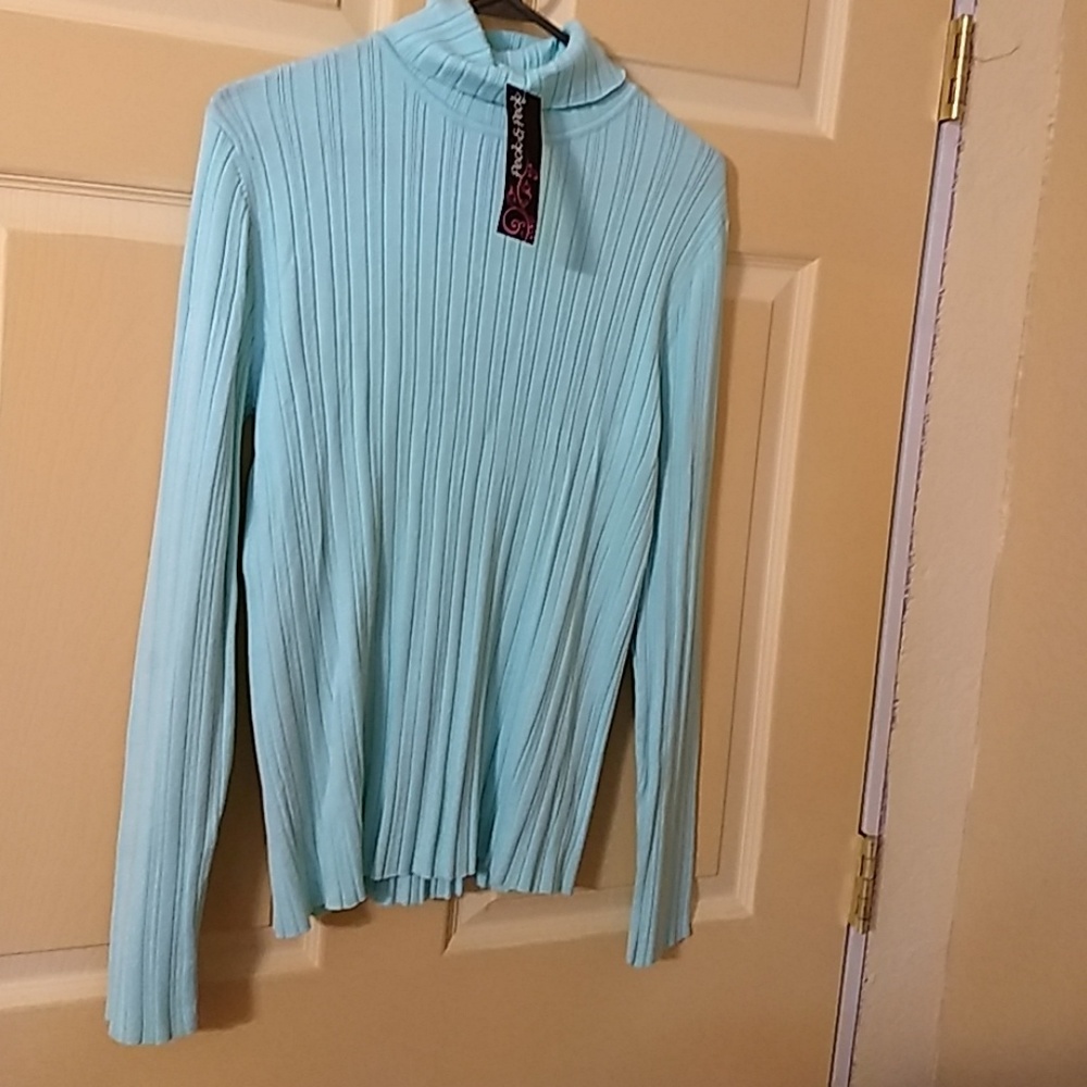 ✔️Light blue turtleneck